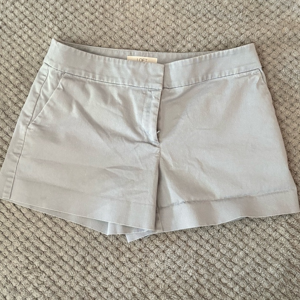 LOFT High Waist Gray Tailored Shorts